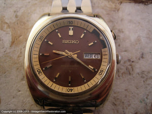 Huge Seiko Brown Dial Day-Date Bell-Matic Alarm, Automatic, 39x42.5mm