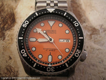 Load image into Gallery viewer, Seiko Orange Dial Divers 200M Day Date with Hefty Seiko Stainlesss Bracelet, Automatic, Huge 42mm
