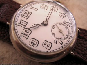 Early 1900's Swiss with Super Porcelain Dial, Manual, Large 35mm