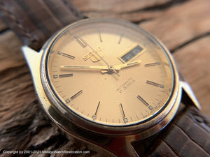 Seiko '5' Golden Dial Day-Date (English and Arabic), Automatic, 35.5mm