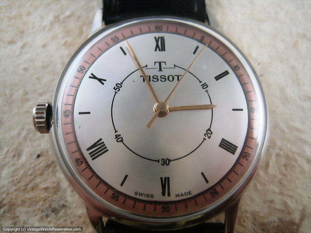 Thin Left Handed Style Tissot Two Toned Dynamo Manual 34mm