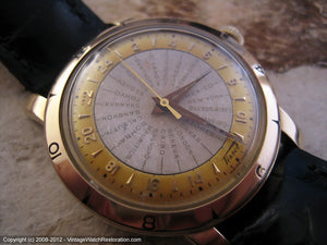Rare Tissot 'World Timer' Navigator with Original Two-Tone Dial, Automatic, Very Large 36mm