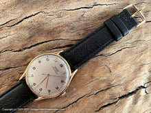 Load image into Gallery viewer, Tissot c.1940s Large Case Original Elegant Pearl Dial with Light Patina and Perfect Rose Gold Applied Number, Manual, Large 35.5mm
