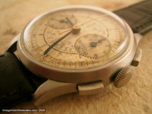 Fully Original Early Universal Chronograph Telemetre, Manual, Very Large 37.5mm
