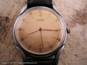 Universal Geneve Salmon-Gold Dial ca. 1940's, Manual, Large 35mm