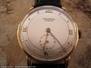 18K Gold Universal with Pearl White Dial, Manual, 33mm