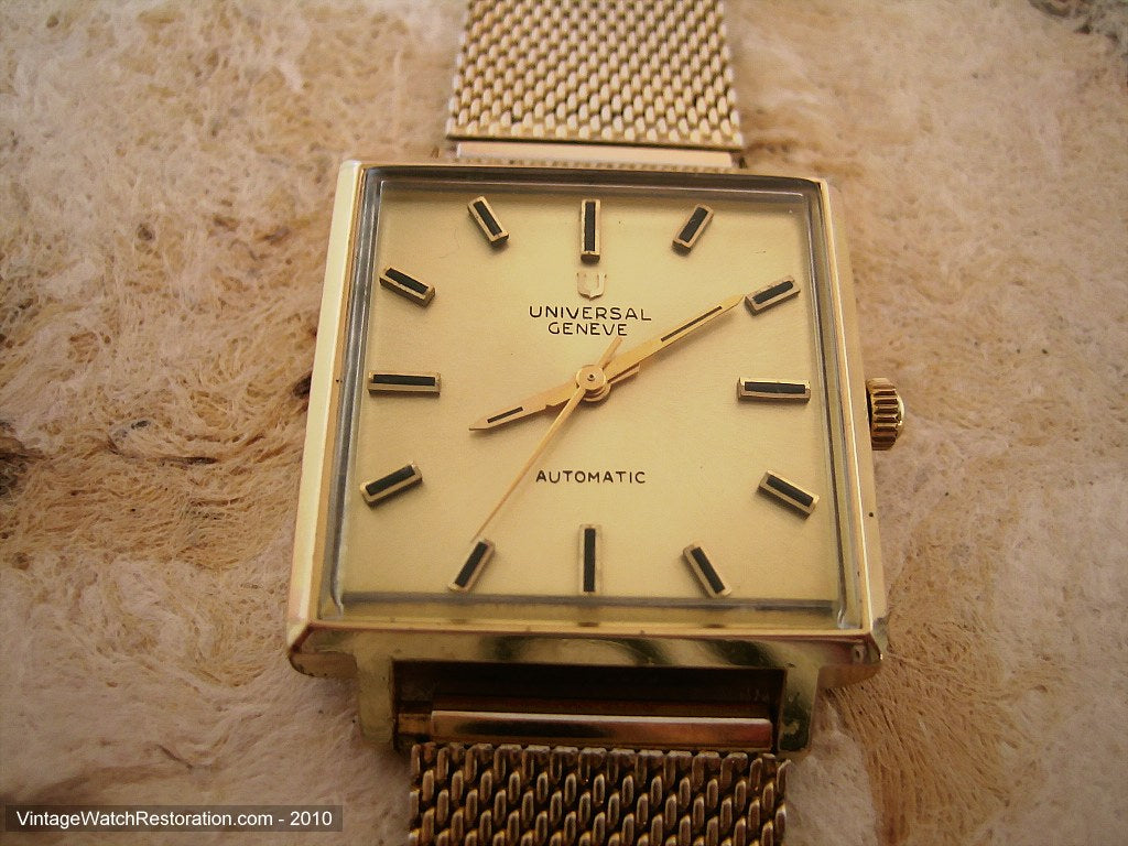 Very Large Square Universal with Gold Dial, Automatic, 30x30mm