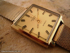 Very Large Square Universal with Gold Dial, Automatic, 30x30mm