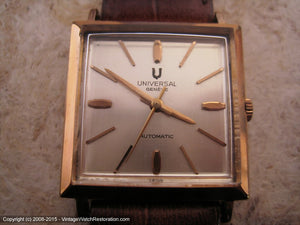 Handsome Square Universal Geneve with Pink Gold Bezel, Automatic, 29x36mm