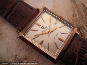 Handsome Square Universal Geneve with Pink Gold Bezel, Automatic, 29x36mm