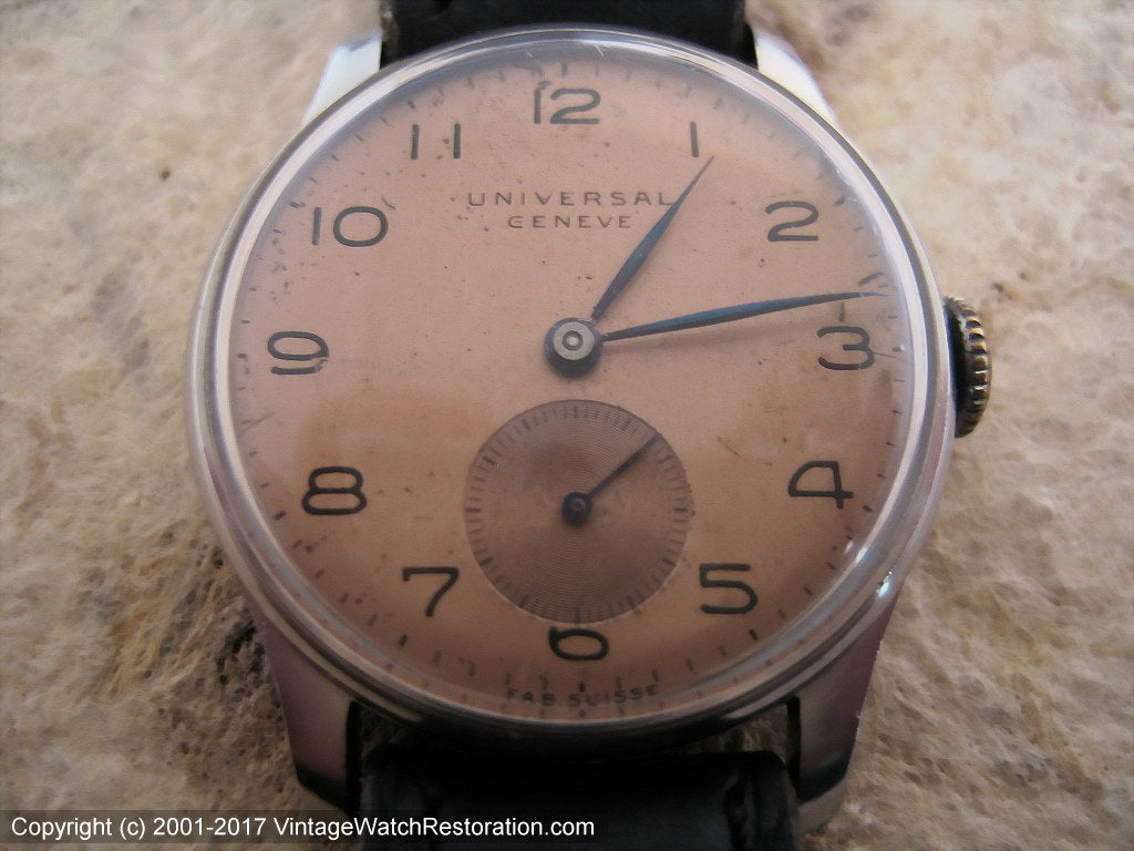 Universal Geneve WWII Era with Copper Dial, Manual, 30mm