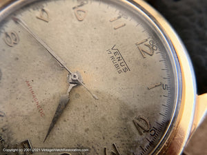 Venus 17 Rubis Patina Dial with Minute and Second Tick Markers, Manual, 38.5mm