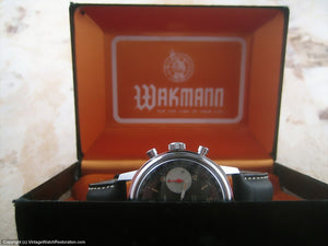 Wakmann Gem of Gem Black Dial Chronograph, Manual, Huge 37mm