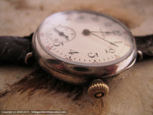 Load image into Gallery viewer, WWI Era Waltham Porcelain Dial in Sterling Silver Clam Case, Manual, 32.5mm
