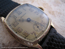 Load image into Gallery viewer, Decorative Square Tonneau Case Waltham with Golden Dial, Manual, 27.5x27.5mm
