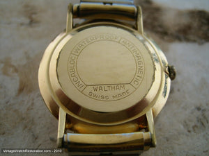Gold Textured Dial Sixties Era Waltham 21, Automatic, 33.5mm