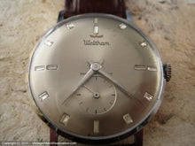 Load image into Gallery viewer, Waltham Shock Resistant Silver Gray Dial, Manual, Large 34.5mm
