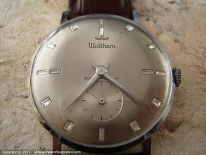 Waltham Shock Resistant Silver Gray Dial, Manual, Large 34.5mm