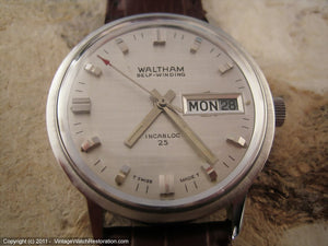 Waltham 25 Self Winding Day Date Automatic Large 34mm Vintage