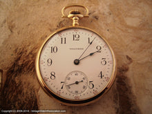 Load image into Gallery viewer, Early 14K Gold American Waltham Pocketwatch Model 1908, Manual, Large 48mm
