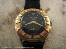 Load image into Gallery viewer, Unusual White Star Black Dial and Markers on Textured Gold Honeycomb Bezel, Manual, 33mm
