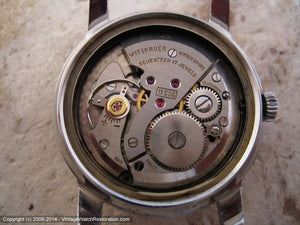 Wittnauer Silver Starburst Dial, Manual, Large 34mm