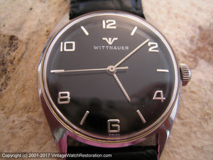 Bold Black Dial Wittnauer, Manual, 34mm