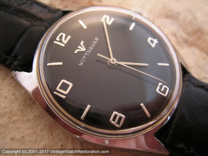 Bold Black Dial Wittnauer, Manual, 34mm