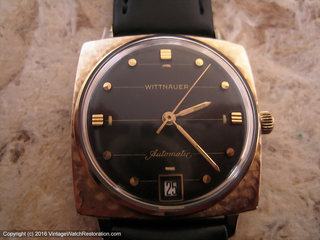 Wittnauer Nifty Fifties Black Dial with Date, Automatic, 30x30mm