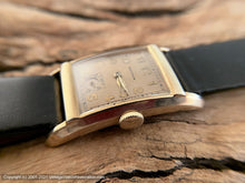Load image into Gallery viewer, Waltham Light Amber Dial, Cal 750, Fitted in a Curved Case, Manual, 21x37mm

