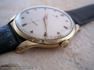 Large 18K Gold Zenith with Original Silver Dial, Manual, Very Large 36mm