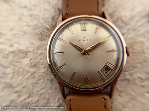 Zenith with Date at 4:30 in Rose-Gold Case, Manual, 34mm