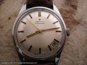 Zenith Pie-Pan Dial with Date at 4:30, Automatic, Large 35mm