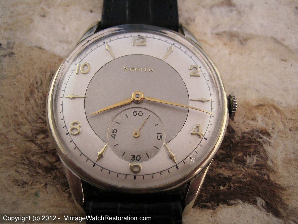 Impressively Sized and Stunning Zenith Two-Tone, Manual, Very Large 37mm