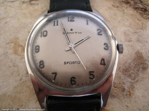 Zenith Sporto with Gray Dial, Manual, 36x43.5mm