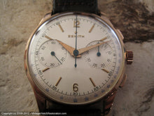 Load image into Gallery viewer, 18K Gold Zenith Chronograph Stunner!, Manual, Huge 37.5mm
