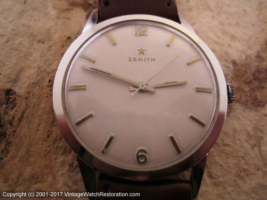 Zenith Gold Star White Dial Cal 2522, Manual, 36mm