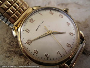 Classic Zenith Pearl White Dial with Cal 126-5, Manual, Large 35.5mm