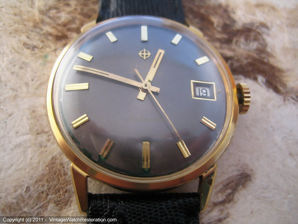 Zodiac Hermetic Gray Dial with Date, Automatic, Large 34mm