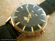 Load image into Gallery viewer, Rare and Stunning Black Dial Zodiac Triple Date Moonphase, Automatic, Very Large 34.5mm

