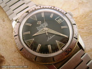 Black Dial Zodiac Sea Wolf, Automatic, Large 35mm