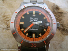 Load image into Gallery viewer, Pristine Rare Orange Dial Zodiac Sea Wolf, Automatic, Large 36mm
