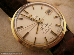 Rare 18K Gold Zodiac Kingline Chronometre, Automatic, 33mm