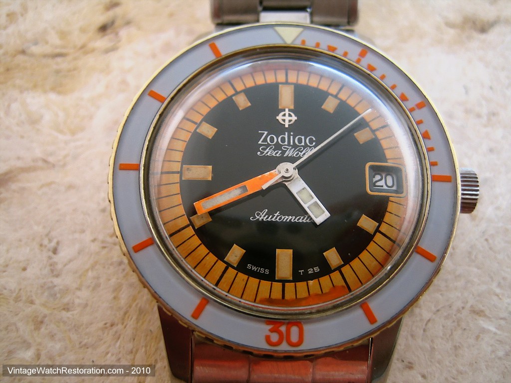 Original and Rare Orange Zodiac Seawolf with Box and Papers