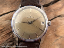 Load image into Gallery viewer, Zenith Cal 2522C with Pie Pan Deep Apricot Patina Dial and Date, Manual, 34.5mm
