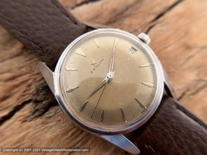 Zenith Cal 2522C with Pie Pan Deep Apricot Patina Dial and Date, Manual, 34.5mm