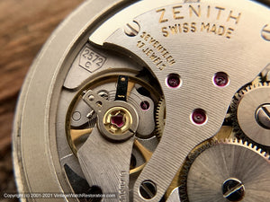 Zenith 'Museum' with an Unsual Twist, Round Date Window at 12 instead of Gold Dot, Large 34.5mm, Manual