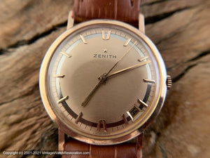 Zenith Two Tone Gold-Silver Pie Pan Dial with Date a 4:30 Position, Manual, 33mm