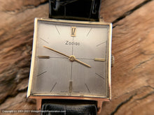 Load image into Gallery viewer, Zodiac Cross Hair on Silver-White Dial in Square Case, Manual,  27x27mm

